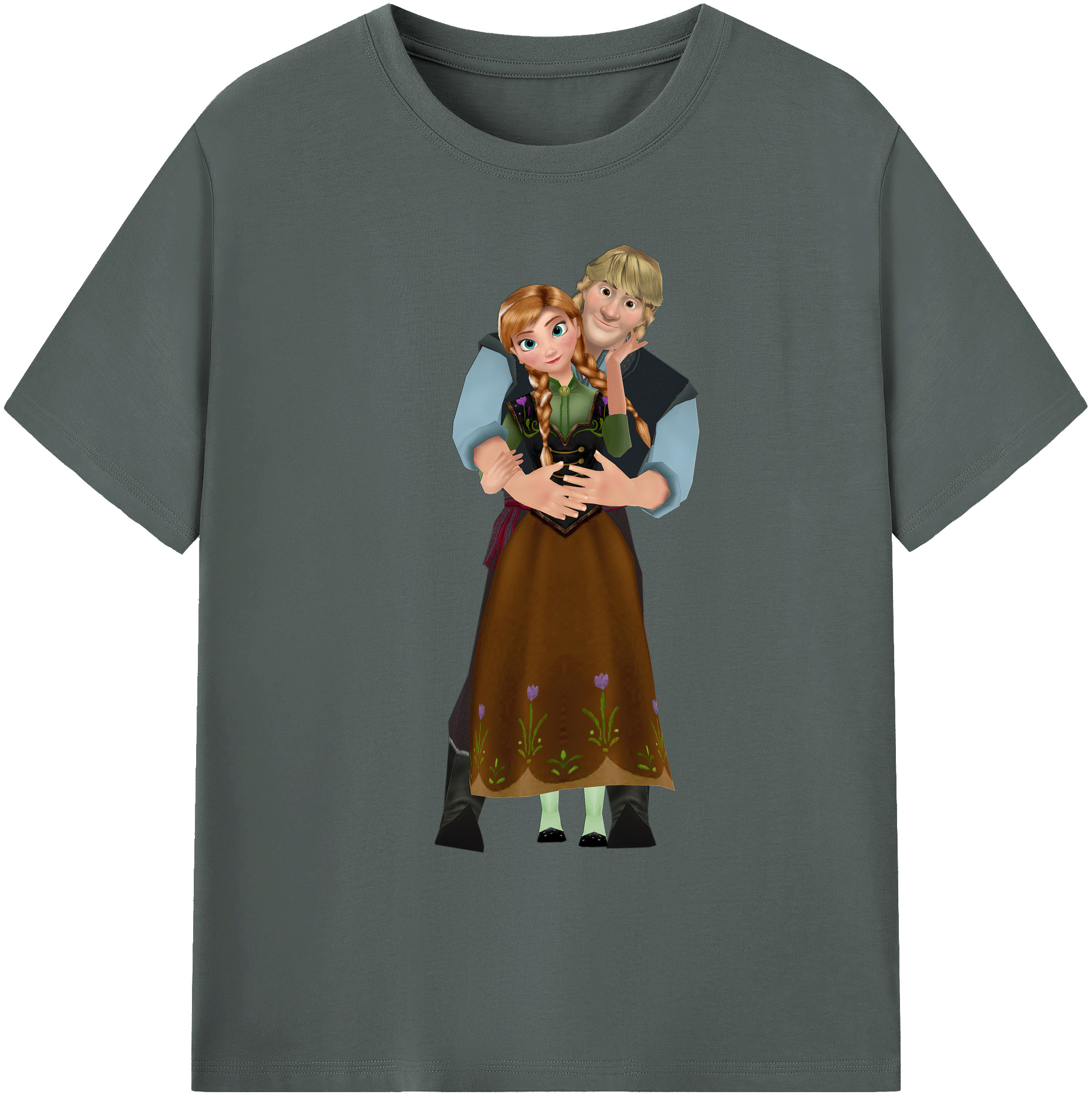（画像用） アナと雪の女王 アンナ エルサ Frozen Anna Elsa 綿100％ メンズ半袖Tシャツ｜肌触りやわらか＆通気性